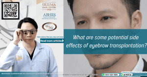 What are some potential side effects of eyebrow transplantation